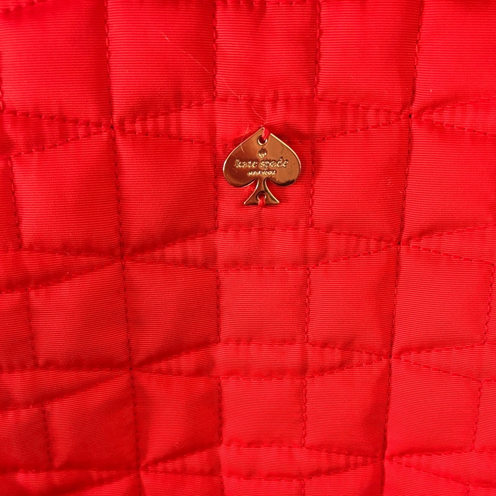 Kate Spade Fire Engine Red Quilted Jacket - Picture 4 of 5
